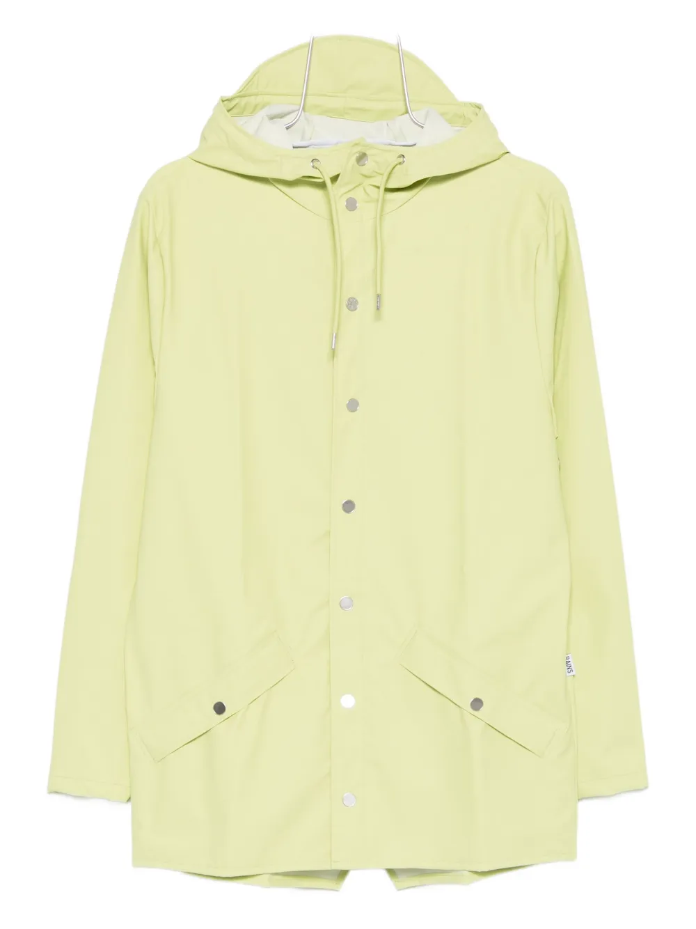 Rains Hooded Button-fastening Jacket In Yellow