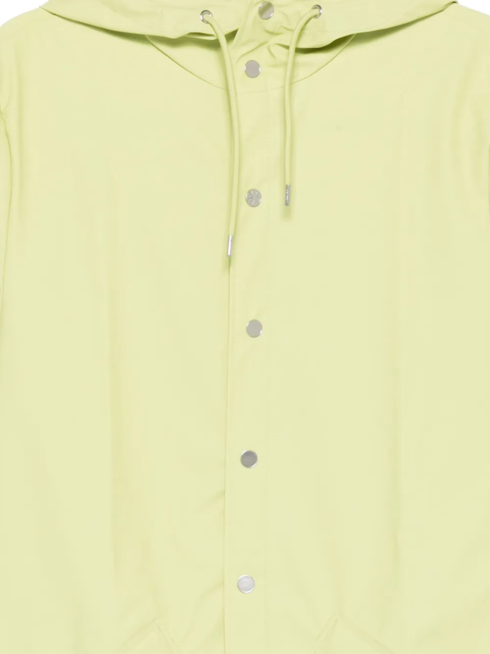 Rains Hooded Button-fastening Jacket In Yellow