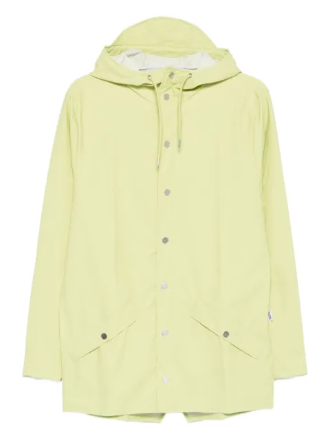 Rains hooded button-fastening jacket
