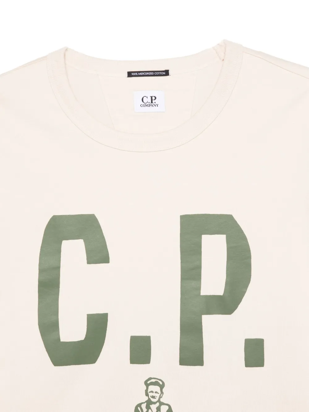 C.P. Company Gemerceriseerd T-shirt met ronde hals Beige