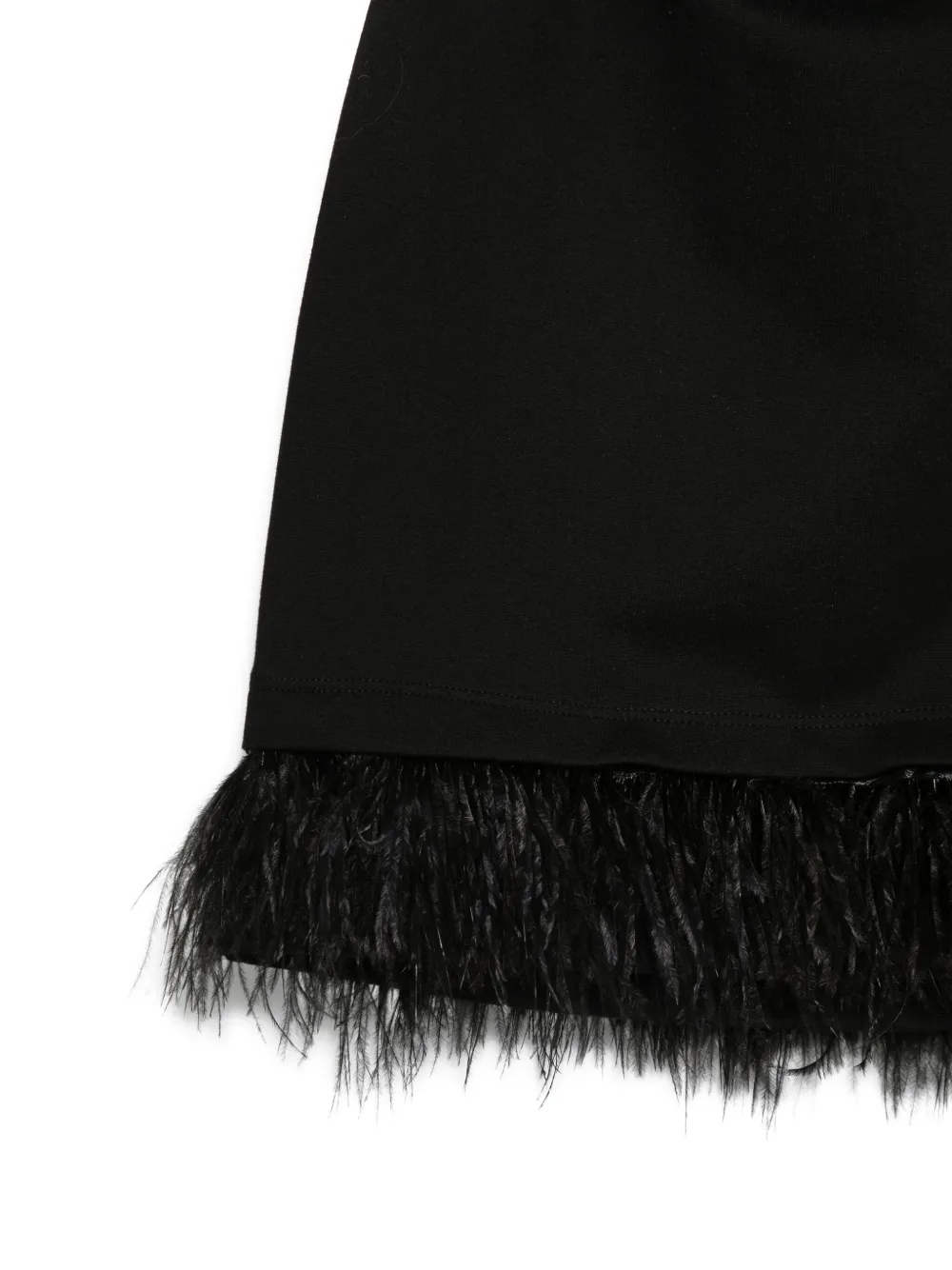 TWINSET Kids Tweekleurige jurk met veren afwerking Wit