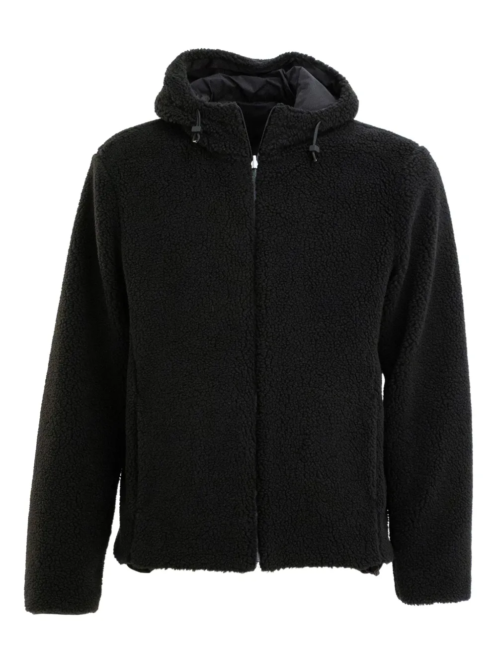 Herno Fleece Hooded Jacket In Black