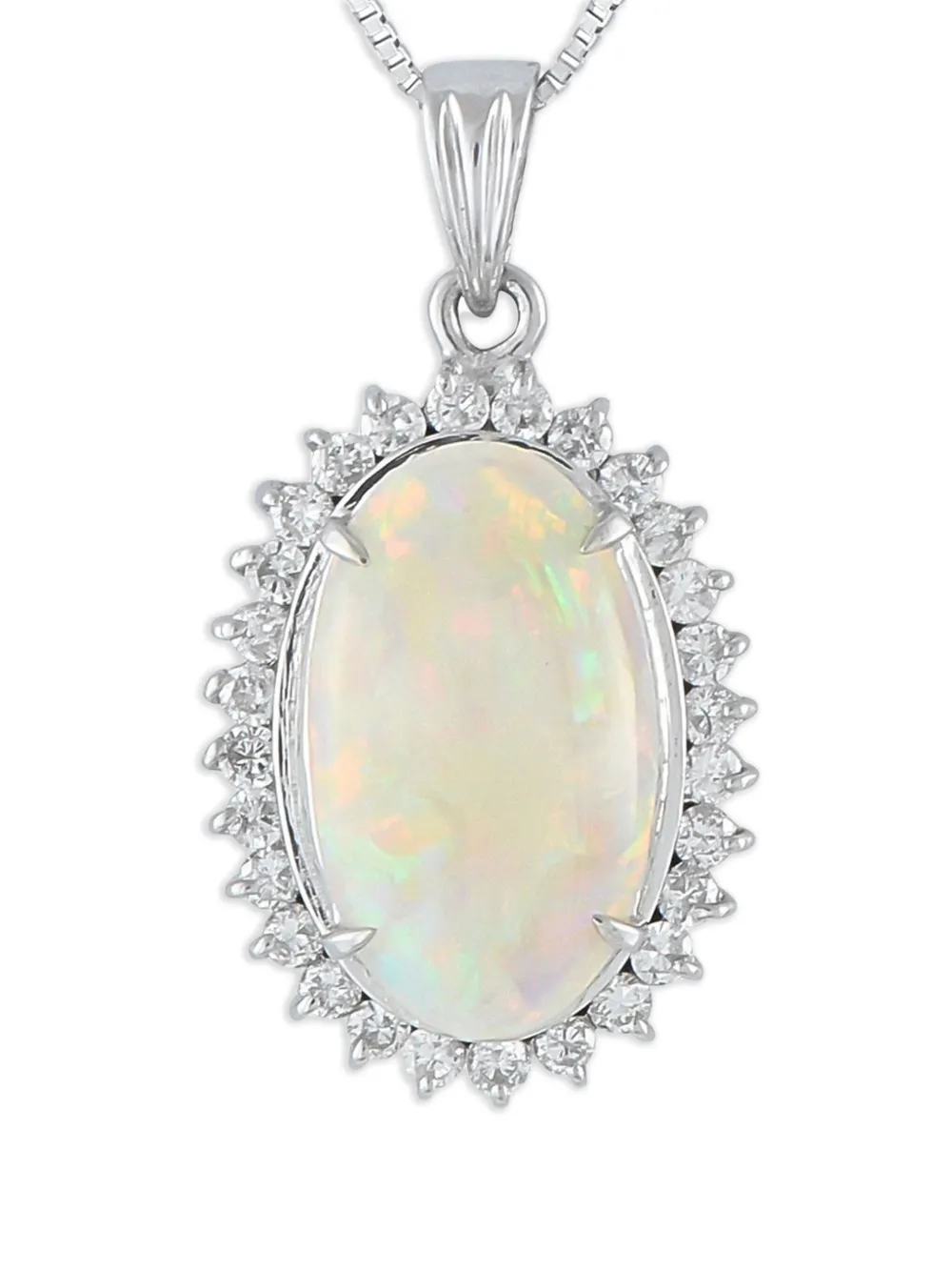 LB Exclusive Platinum opal and diamond necklace | Image 2