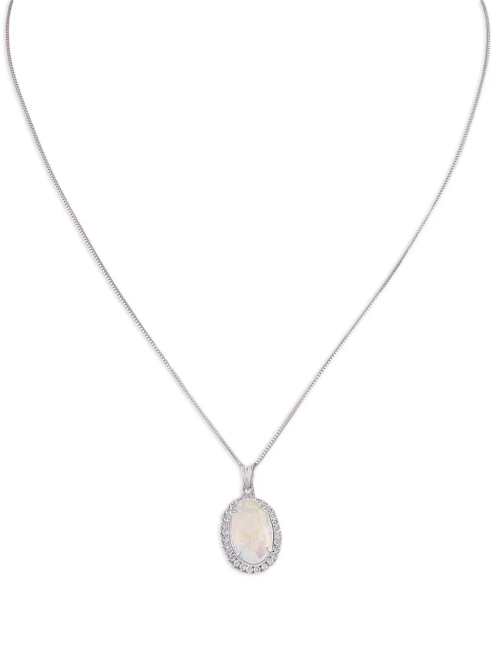 LB Exclusive Platinum opal and diamond necklace | Silver | Image 1