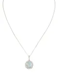 LB Exclusive platinum diamond and opal halo necklace - Silver