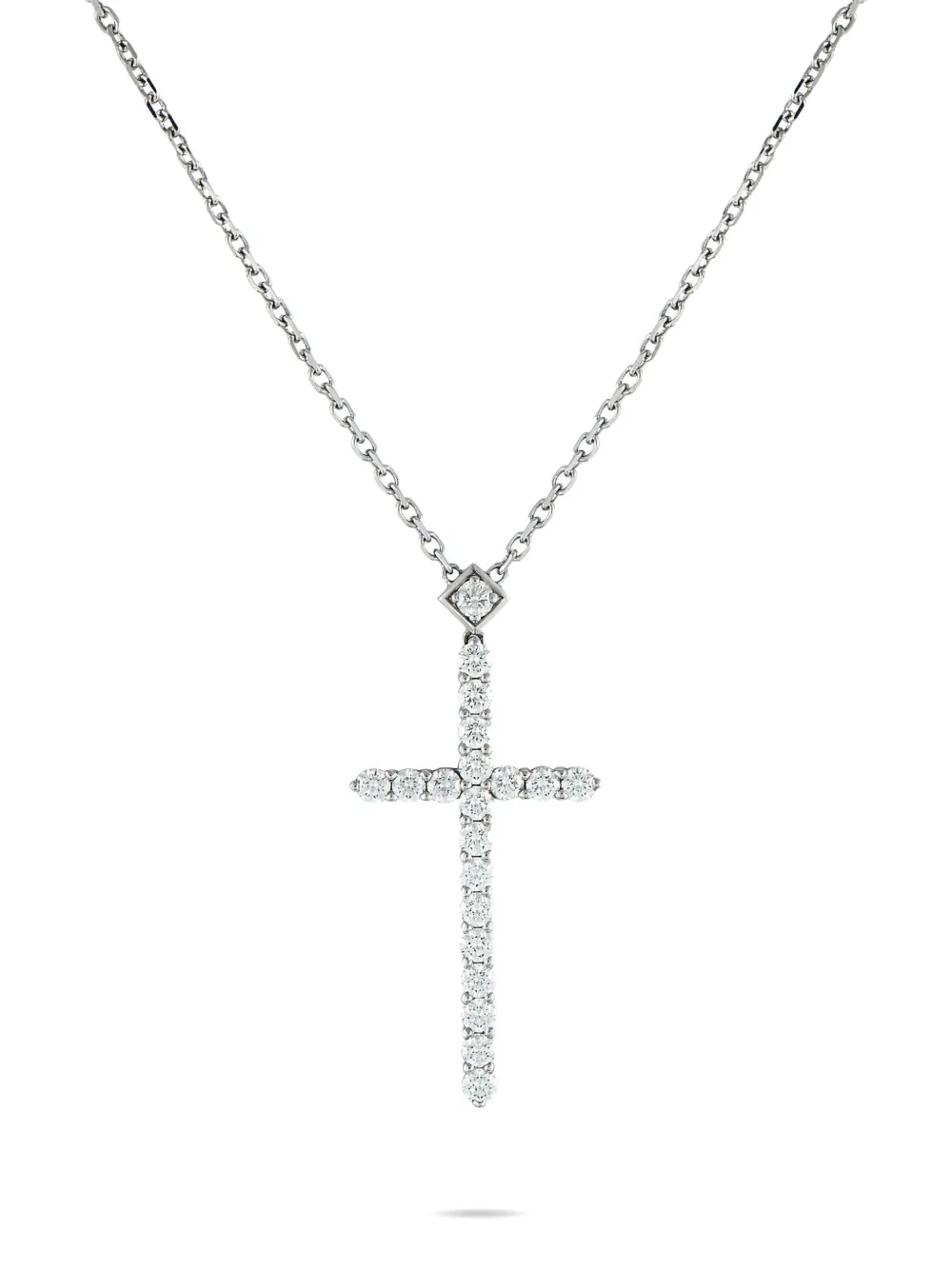 Cartier Cross ダイヤモンド ネックレス 18Kホワイトゴールド - シルバートーン Cartier Cross ダイヤモンド ネックレス 18Kホワイトゴールド - シルバートーン