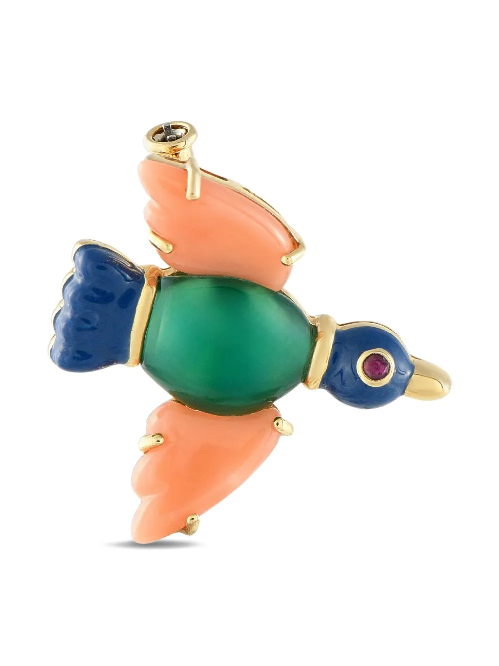 Cartier 18K yellow gold Bird chrysoprase brooch | Gold | Image 1