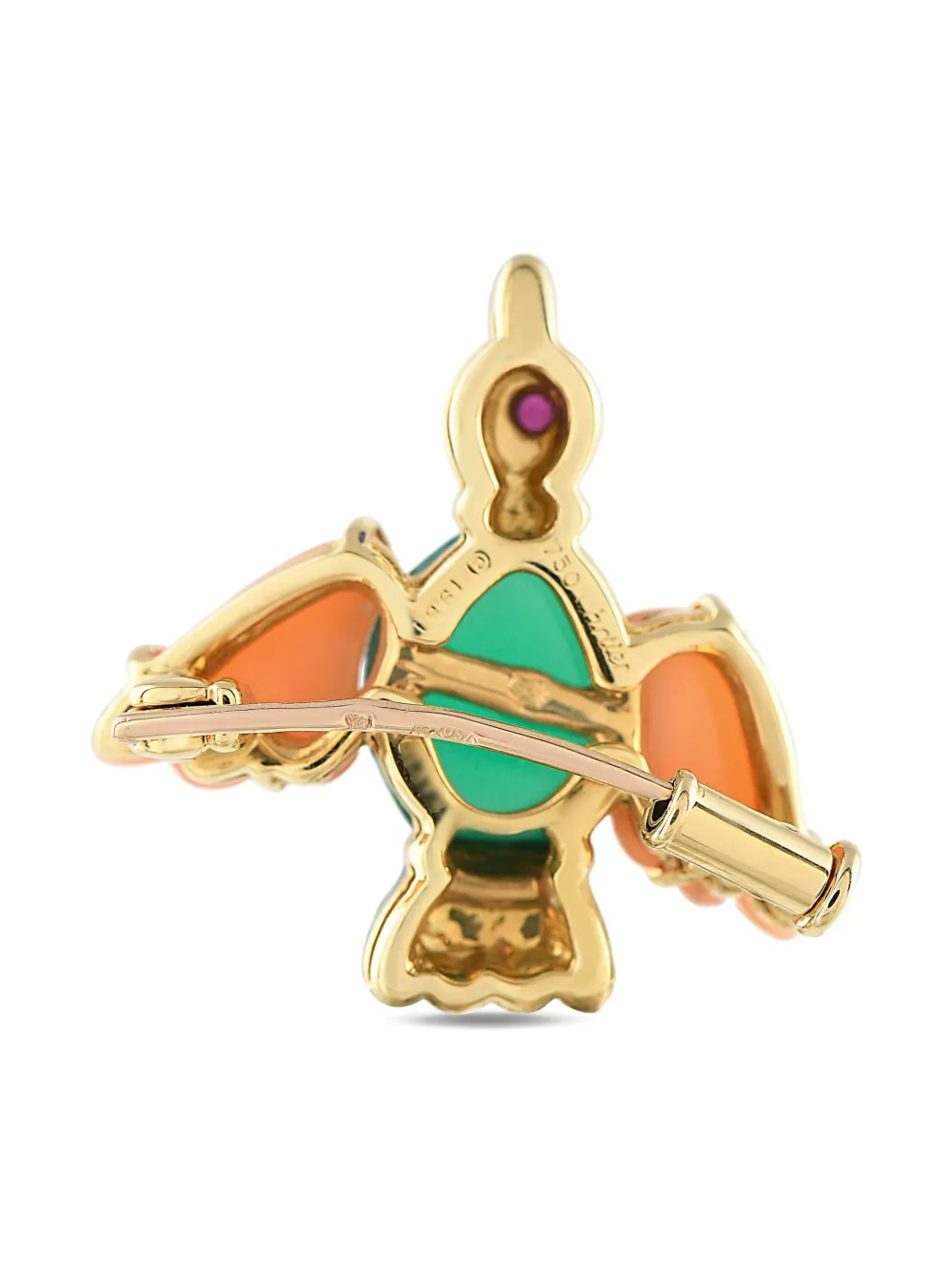 Cartier 18K yellow gold Bird chrysoprase brooch | Image 2