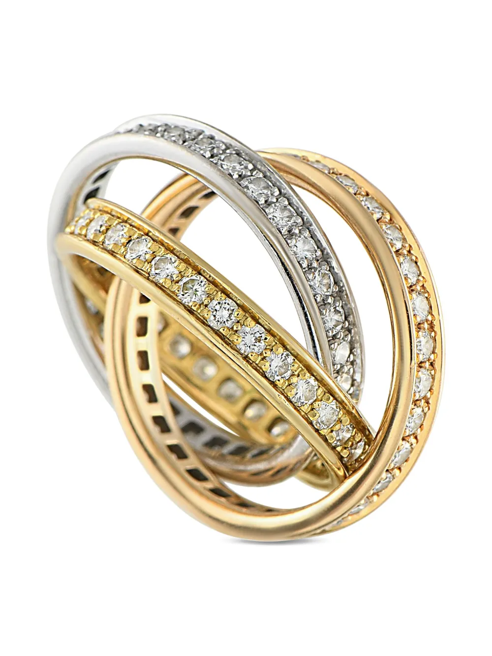 Cartier 18kt Trinity Gelb- und Weißgoldring mit Diamanten | Gold | Image 1