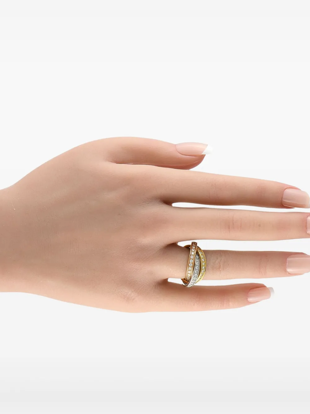 Cartier 18kt Trinity Gelb- und Weißgoldring mit Diamanten | Image 2