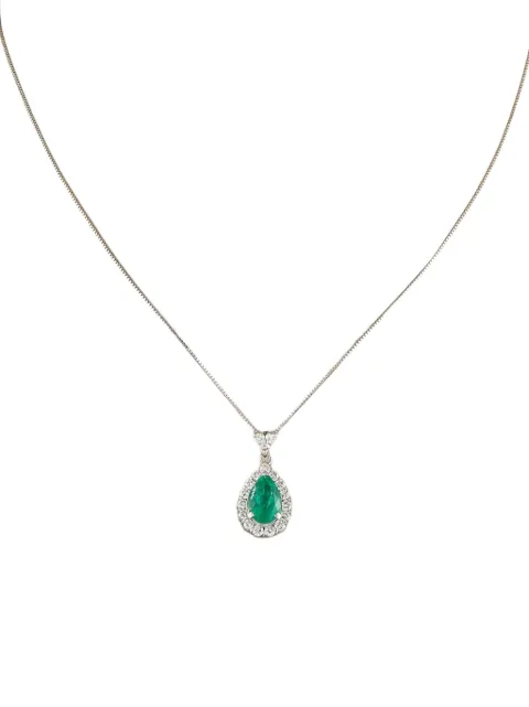 LB Exclusive platinum emerald and diamond necklace