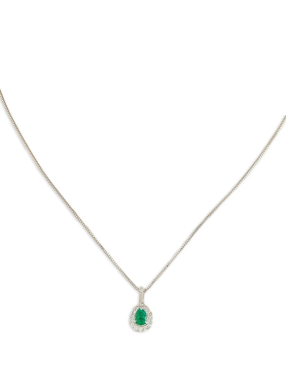 LB Exclusive platinum diamond and emerald necklace | Silver | Image 1