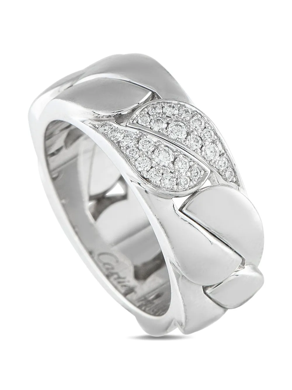 Pre-owned Cartier 18k White Gold La Dona Ring In Silver