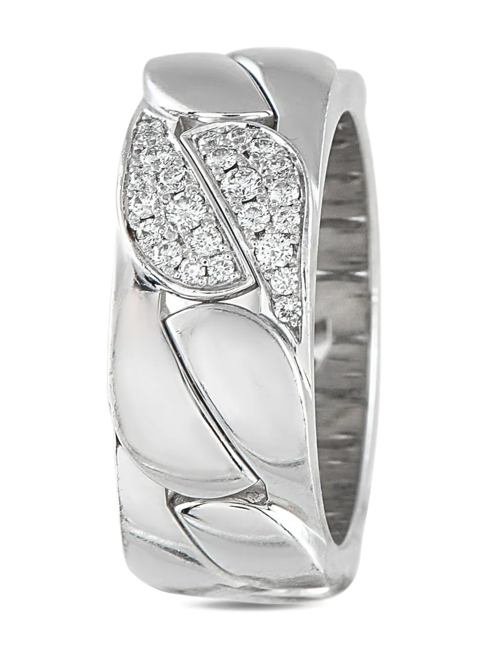 Pre-owned Cartier 18k White Gold La Dona Ring In Silver