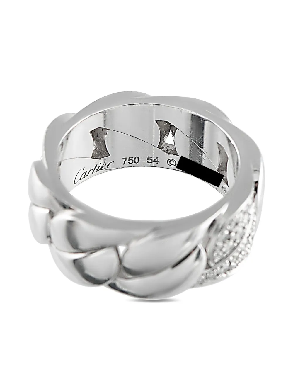 Pre-owned Cartier 18k White Gold La Dona Ring In Silver