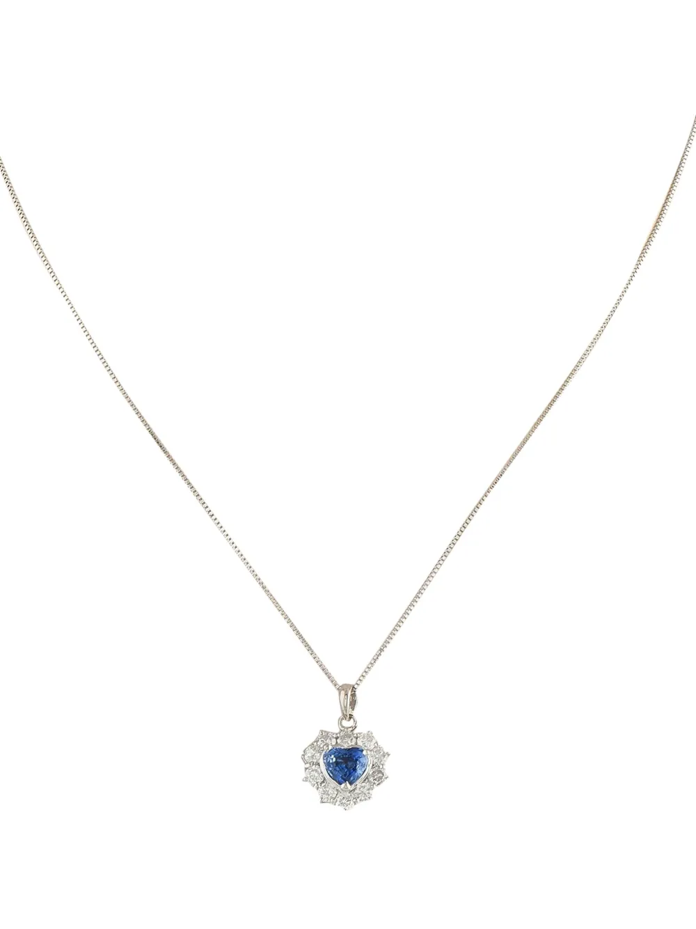 LB Exclusive platinum diamond and sapphire necklace | Silver | Image 1