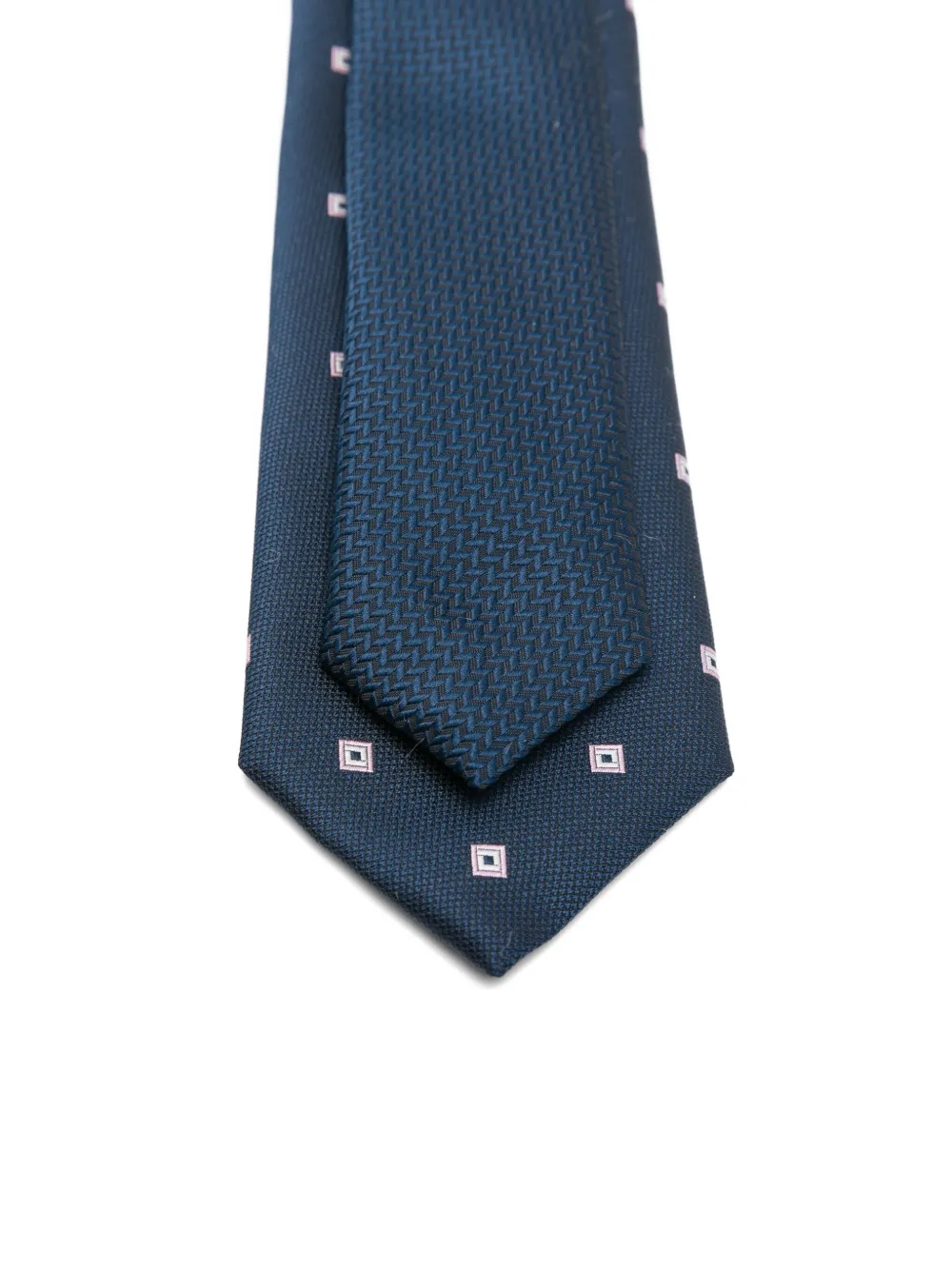Hugo Boss Double-pattern Tie In Blue