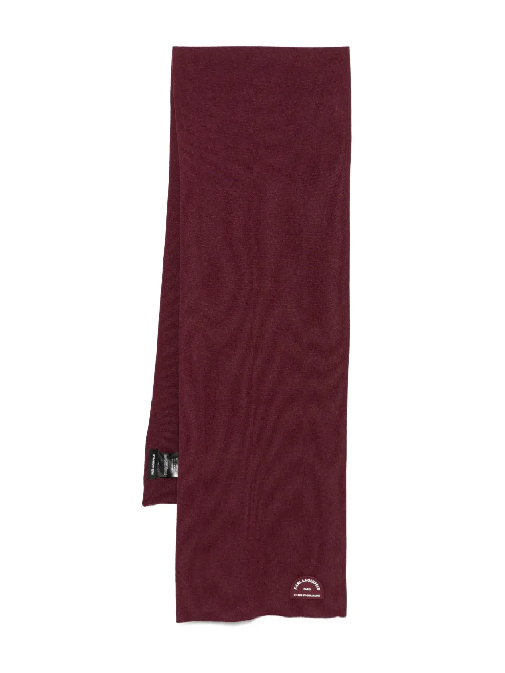 Karl Lagerfeld logo-patch scarf | Red | Image 1