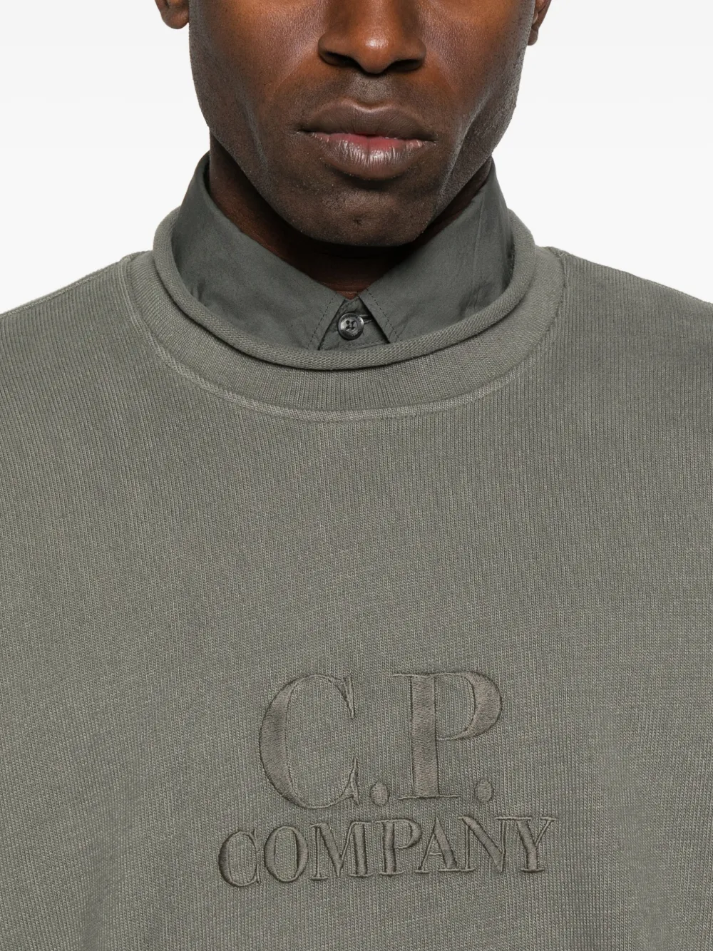 C.P. Company Sweater met geborduurd logo Grijs