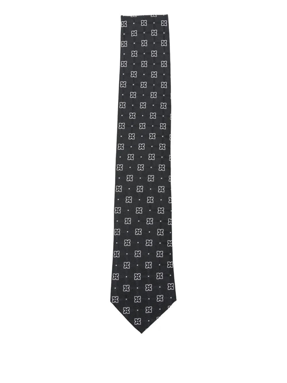BOSS geometric-pattern tie | Black | Image 1