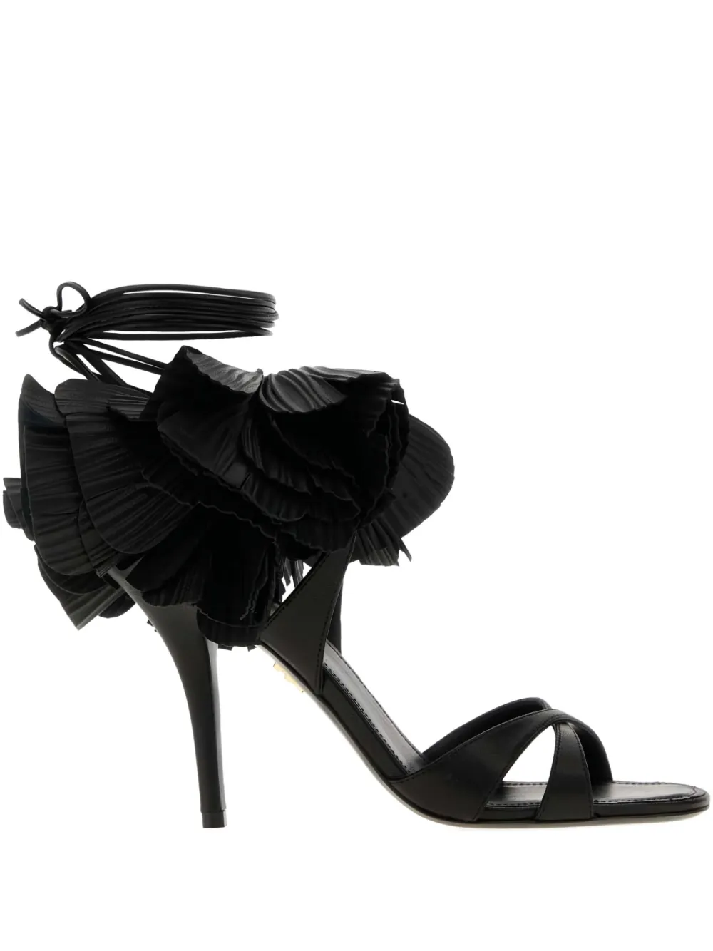 Ferragamo Estrella 95 Open Toe Stiletto Sandals In Black