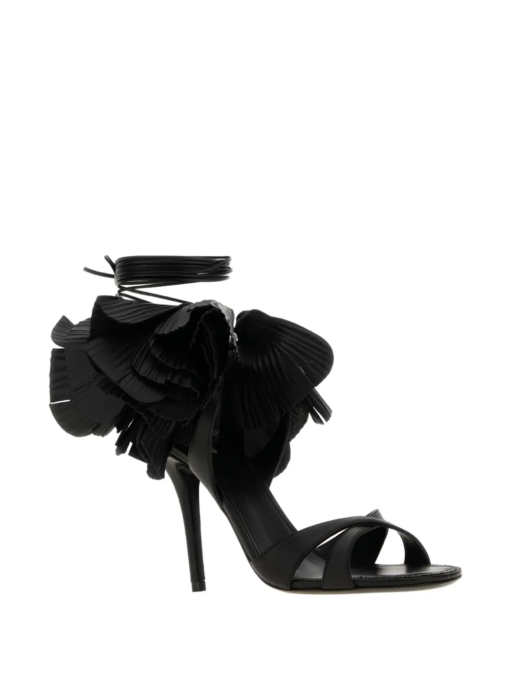 Ferragamo Estrella 95 Open Toe Stiletto Sandals In Black