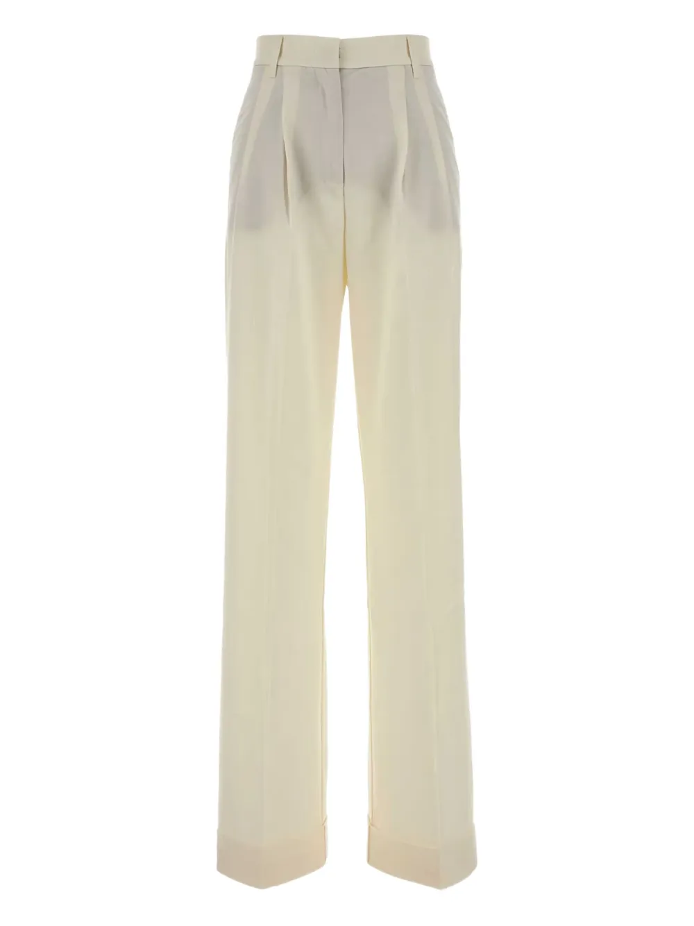 The Andamane Stretch Gabardine Palazzo Trousers Featuring Pleats In Neutral