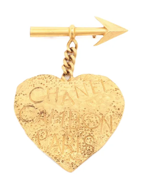 CHANEL Pre-Owned 1993 heart-pendant brooch