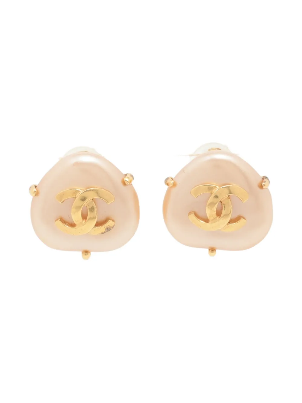 CHANEL Pre-Owned 1997's pearl-embellishment earrings | Gold | Image 1