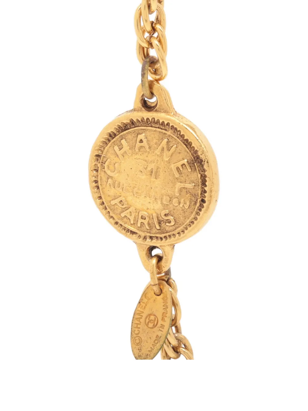 Pre-owned Chanel 1970-1990 Coin-embellishment Necklace In Gold