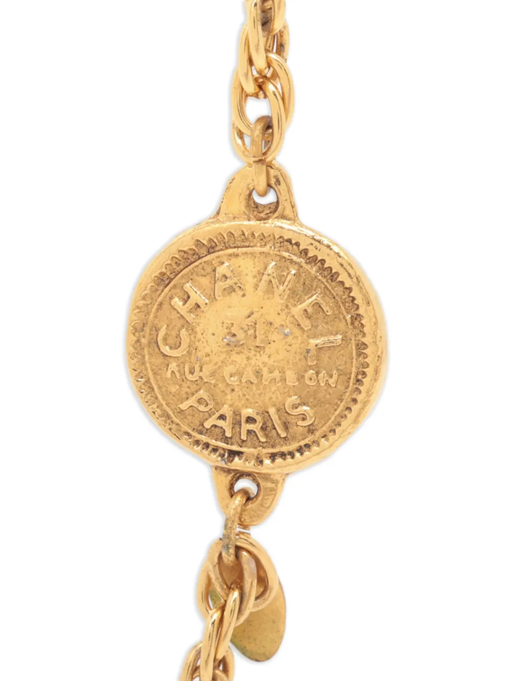 Pre-owned Chanel 1970-1990 Coin-embellishment Necklace In Gold