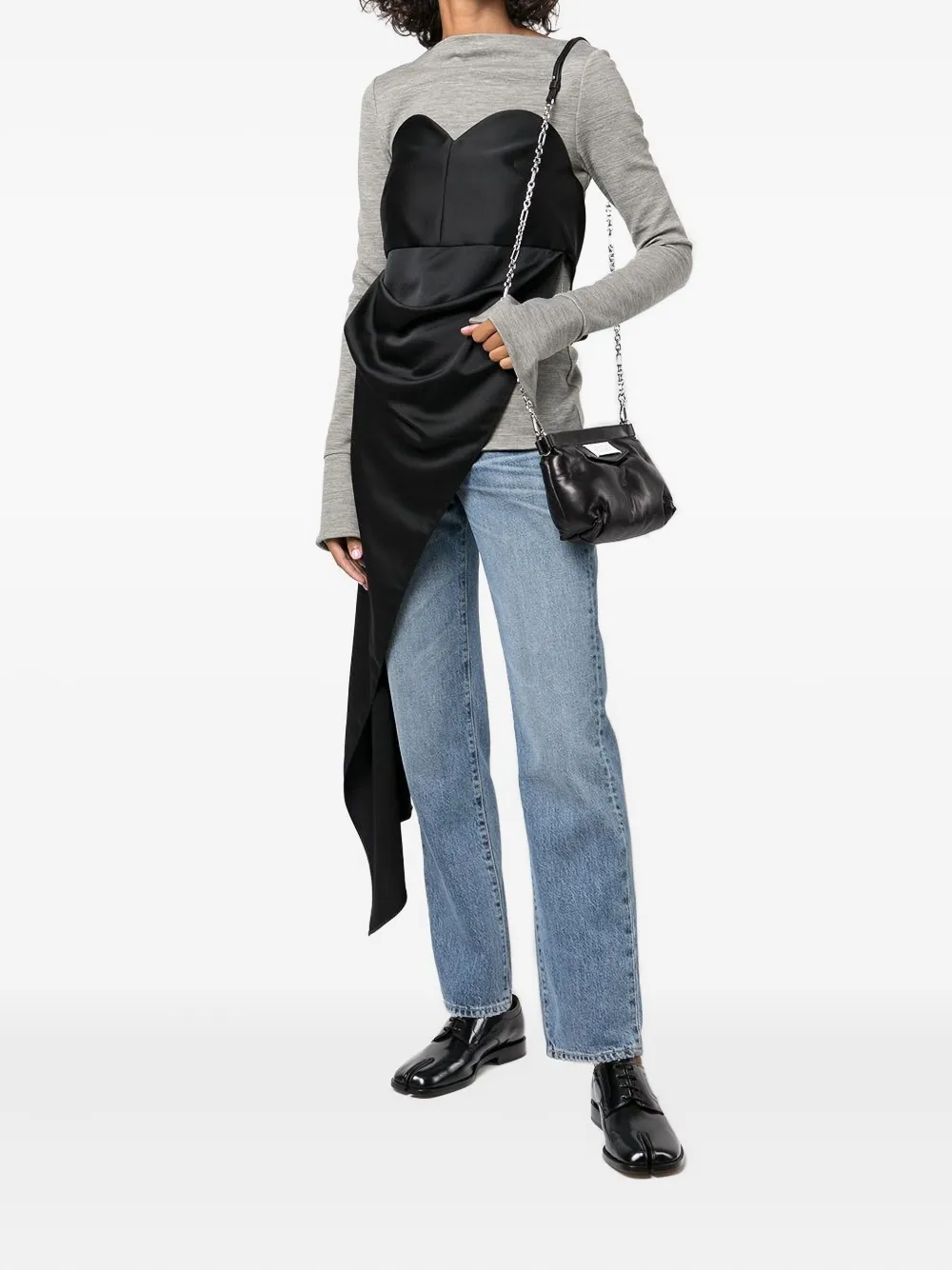 Maison Margiela Glam Slam Red Carpet gewatteerde clutch met magnetische sluiting - Zwart