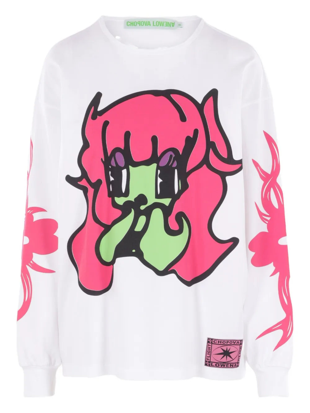 Chopova Lowena graphic long-sleeve t-shirt | White | Image 1