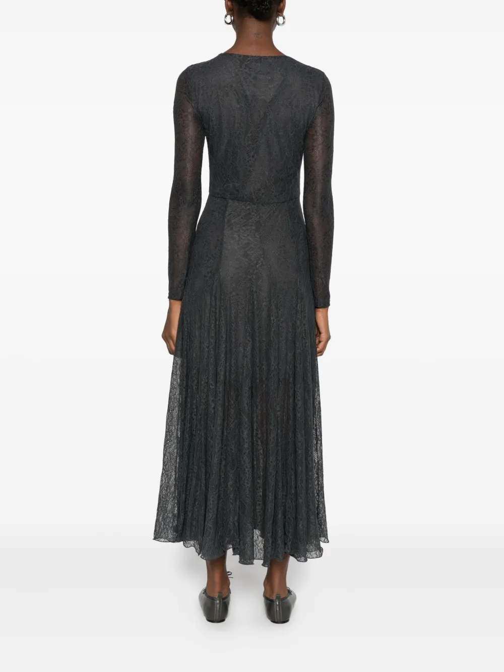 Marella Midi-jurk met lange mouwen Grijs