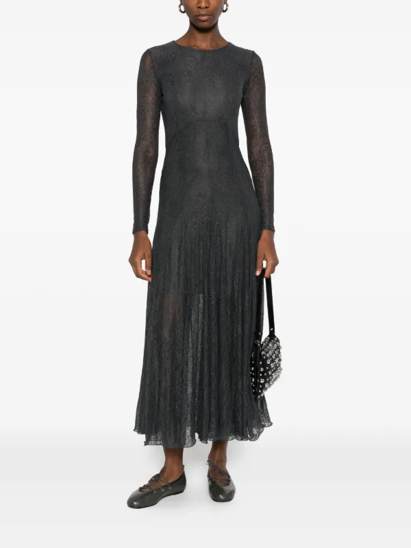 Marella Lace long-sleeve Midi Dress | Grey | FARFETCH JO Marella Lace long-sleeve Midi Dress | Grey | FARFETCH JO