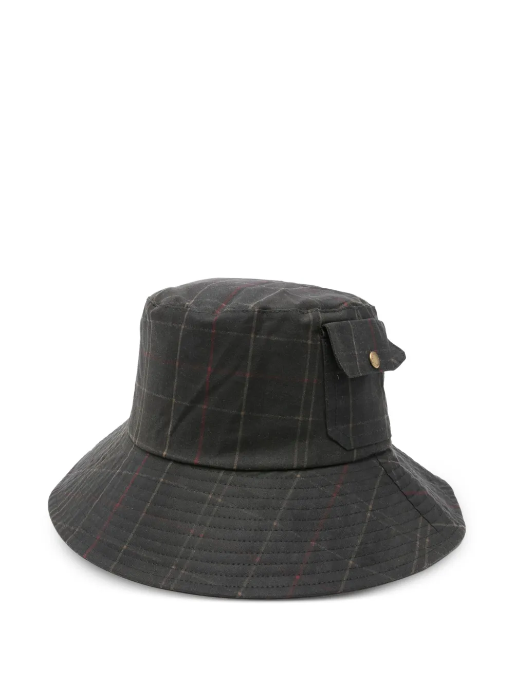 Barbour tartan-print bucket hat | Black | Image 1