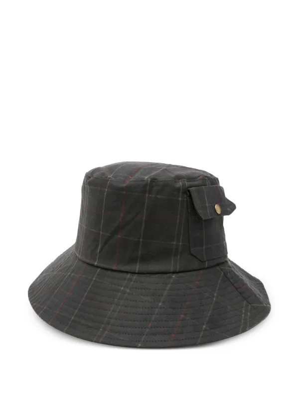 Barbour tartan-print Bucket Hat Black FARFETCH IN