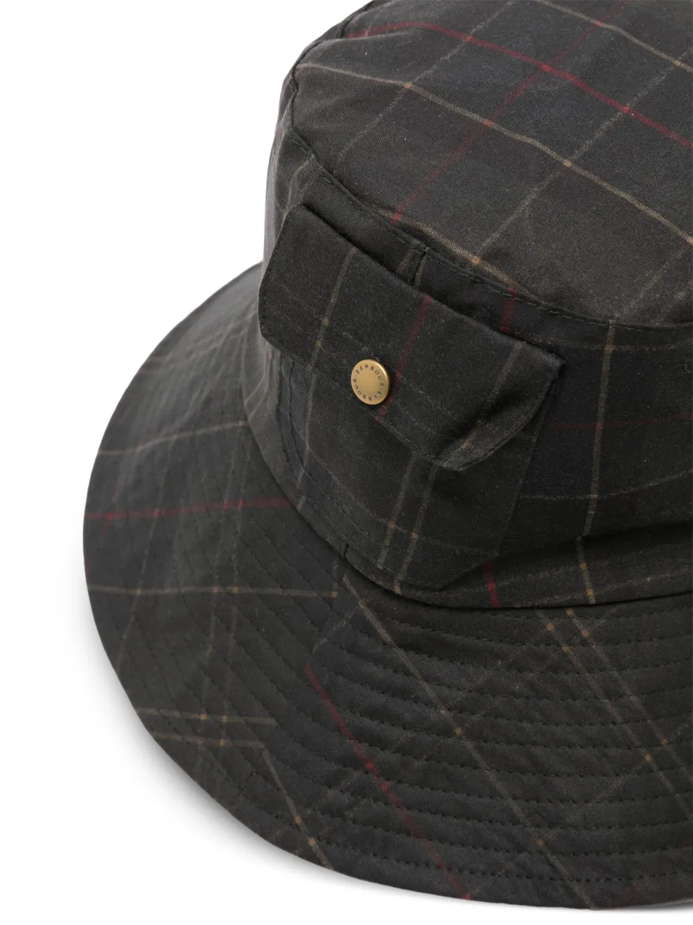 Barbour tartan-print bucket hat - Zwart
