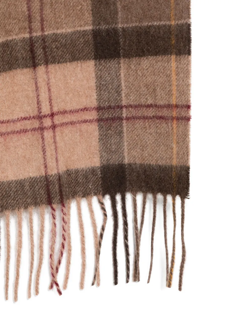 Barbour Tartan Fringed Scarf In Blue
