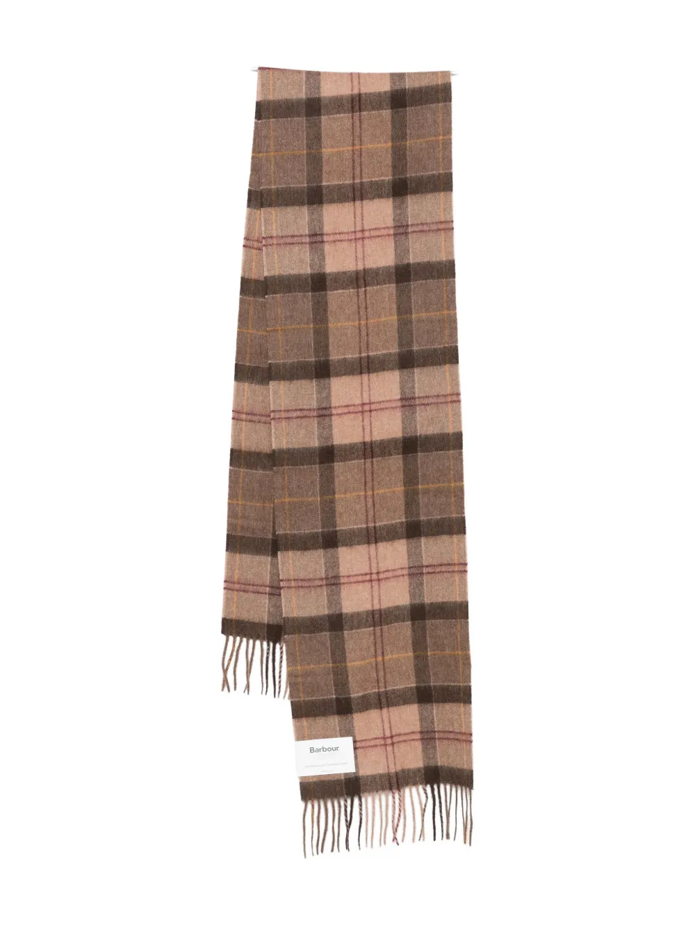 Barbour Tartan Fringed Scarf In Blue