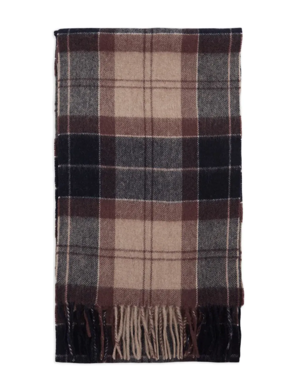 Barbour tartan-fringed scarf - Beige