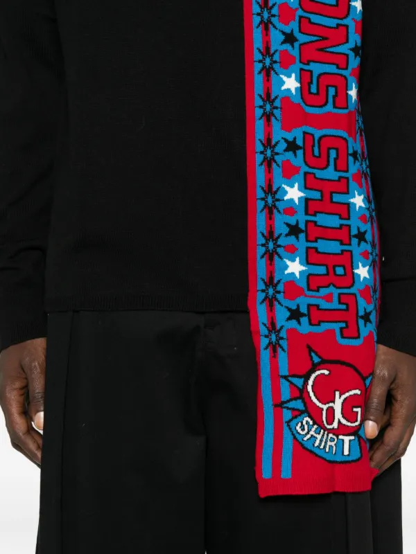 Comme Des Garçons Shirt Soccer Scarf Sweater | Black | FARFETCH
