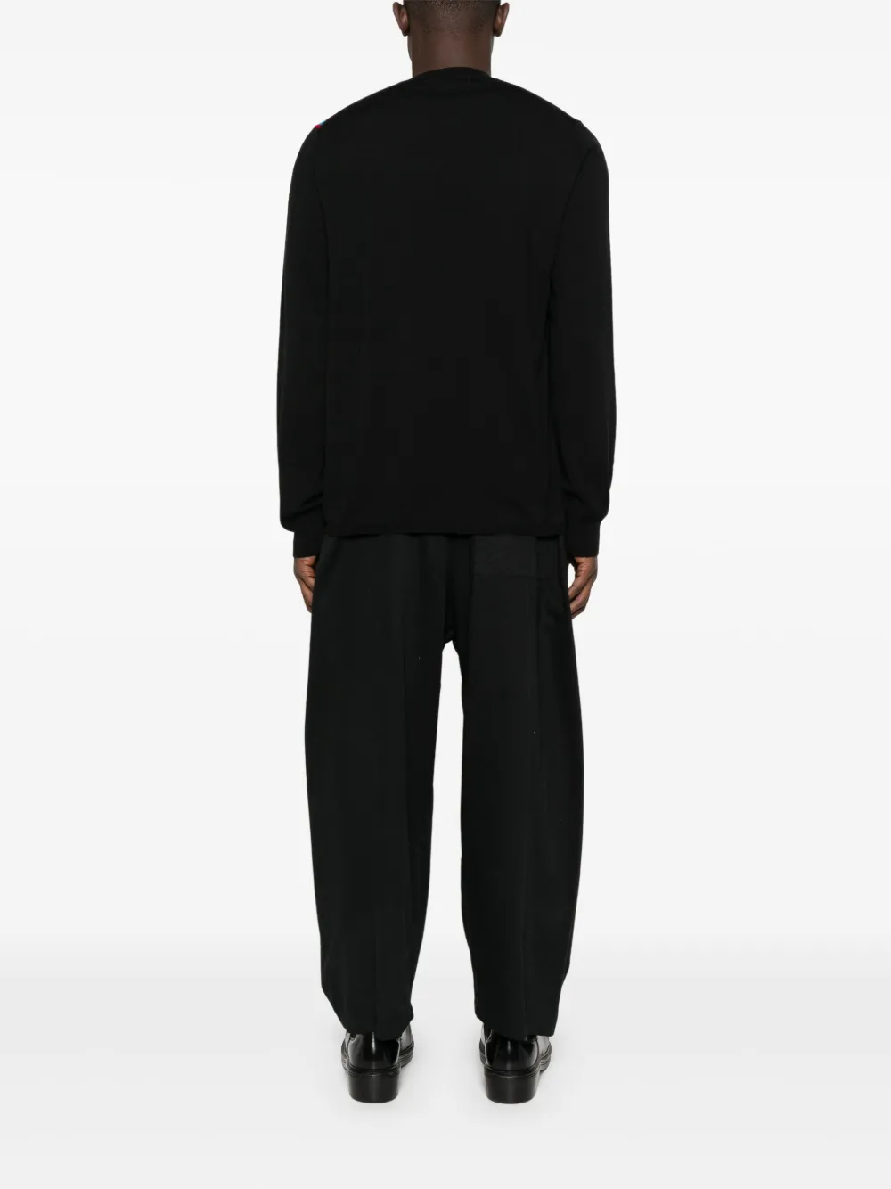 Comme Des Garçons Shirt Intarsia Pullover Sweater In Black