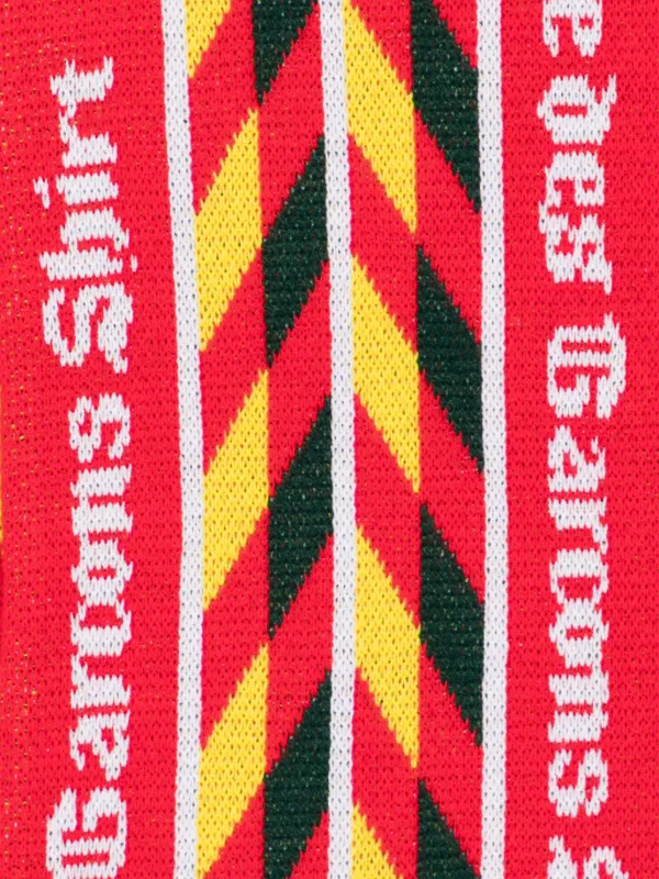 小物 COMME des GARCONS - Slogan Stripe Scarf Comme Des Garçons Shirt chevron-pattern Fringed Scarf | Red
