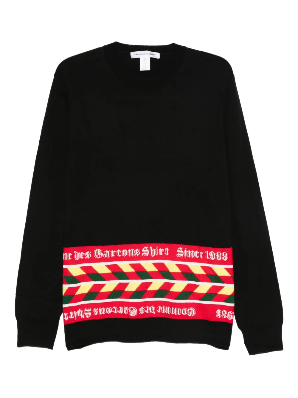 Comme Des Garçons Shirt geometric-pattern crew-neck sweater | Black | Image 1