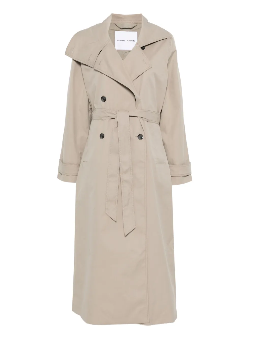 SAMSOE SAMSOE belted double-breasted coat | Neutrals | Image 1