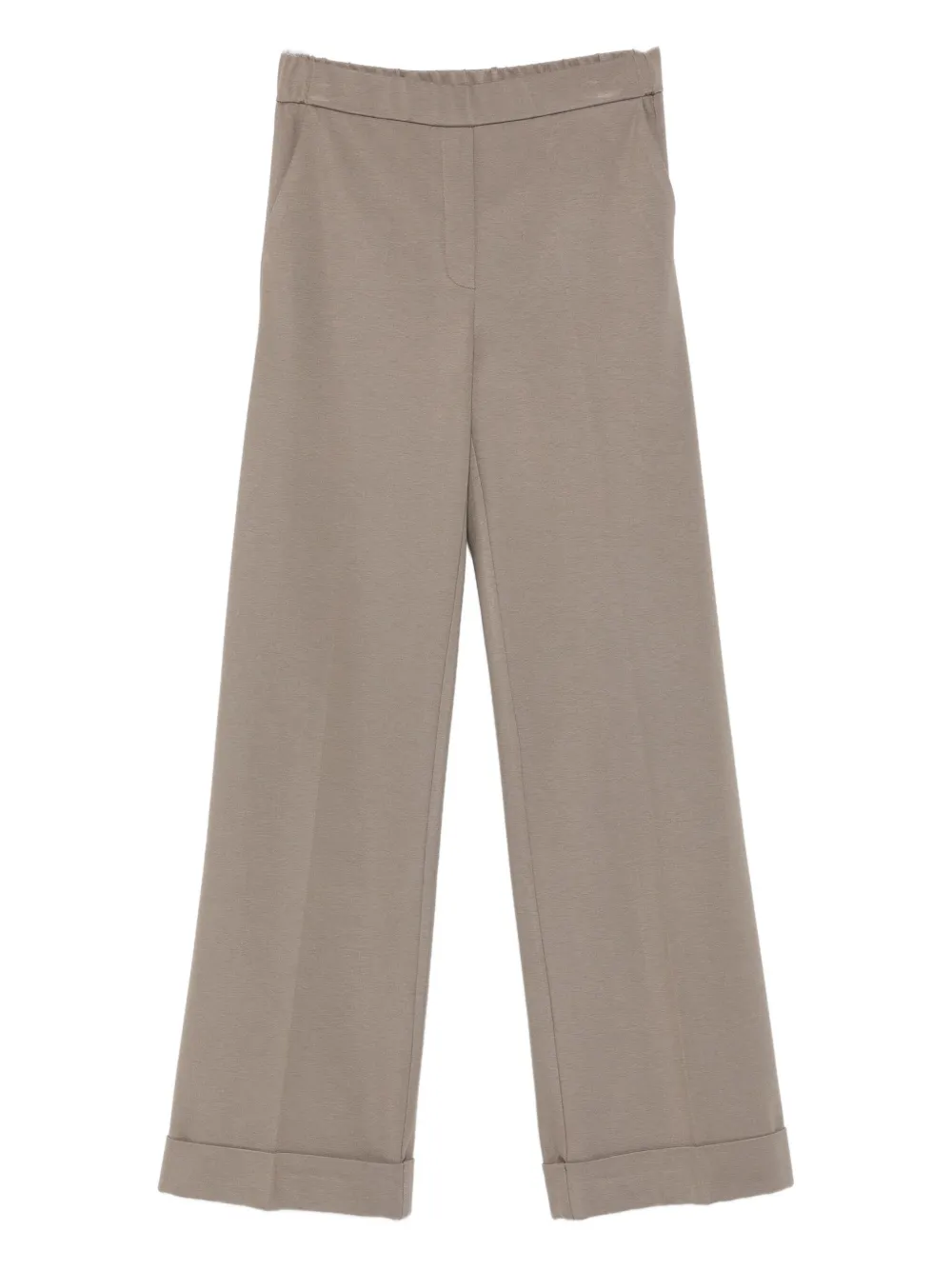 Le Tricot Perugia Folded-hem Pants In Brown
