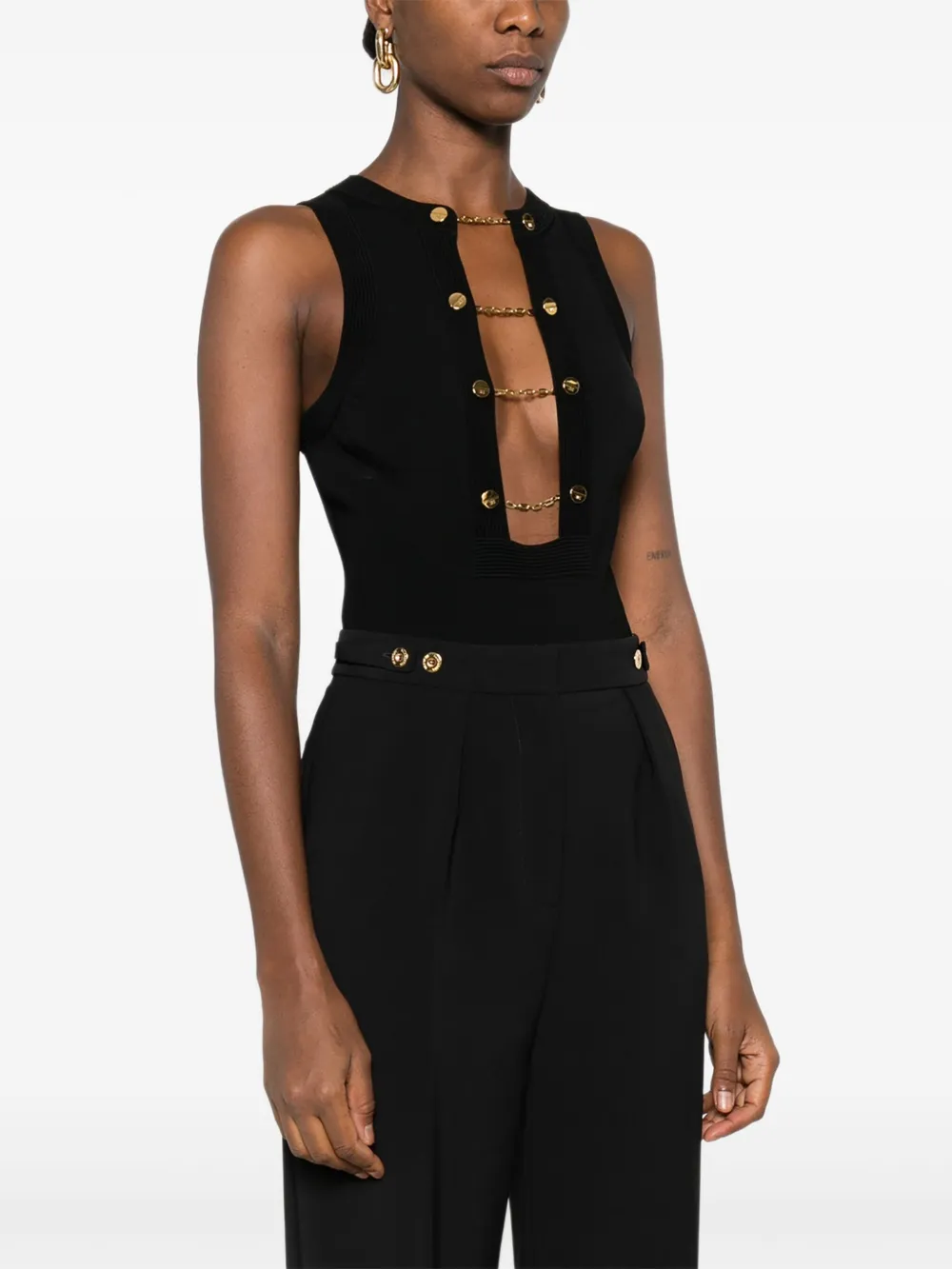 Chain-Embellished Bodysuit
