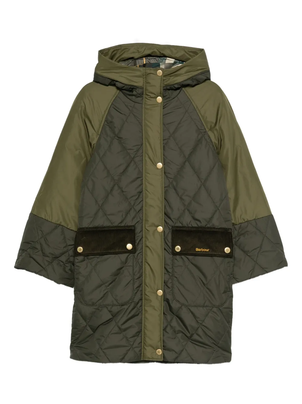 Barbour quilted hooded coat | Green | Image 1