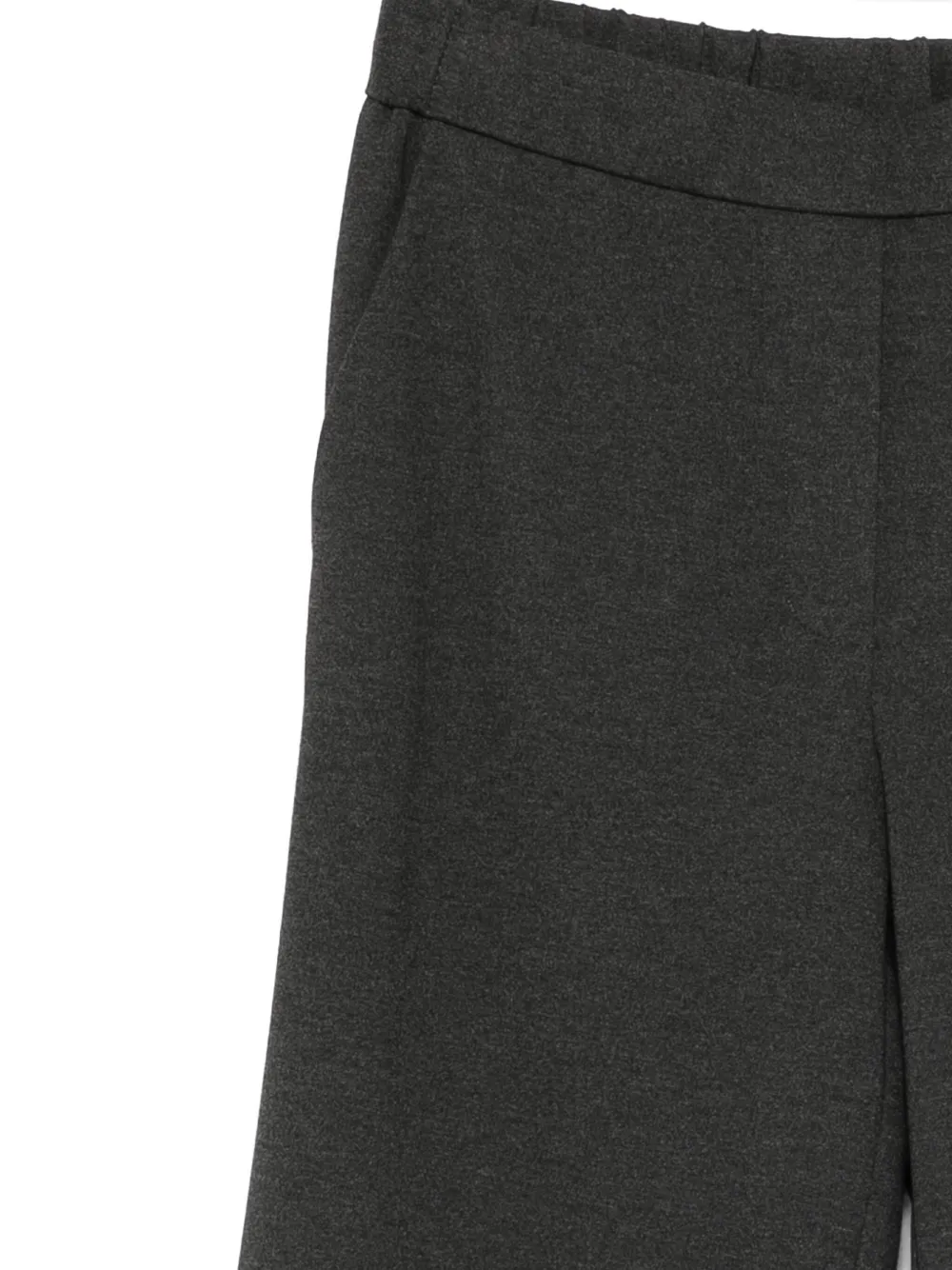 Le Tricot Perugia Elasticated-waistband Wide-leg Trousers In Gray